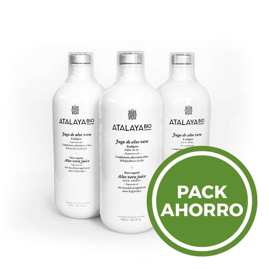 Pack de tres botellas de jugo de aloe vera 700ml