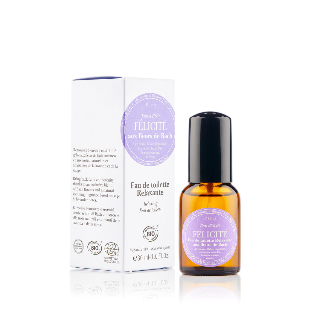 EAU de toilette "FELICIDAD" de Bach 30ml ELIXIRS & CO