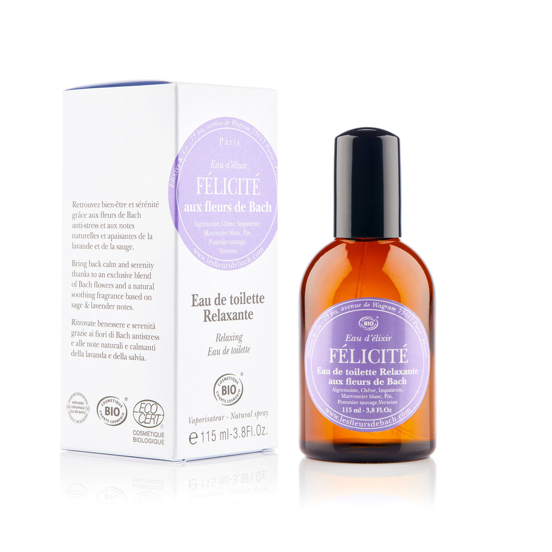 EAU de toilette "FELICIDAD" de Bach 115ml ELIXIRS & CO