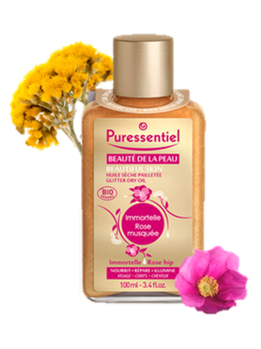 Aceite seco con purpurina puressentiel 100 ml