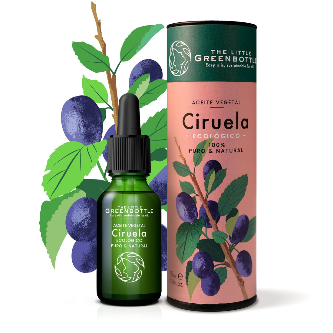 Aceite Vegetal puro de Ciruela 15 ml 1ªpresión en frío TLGB