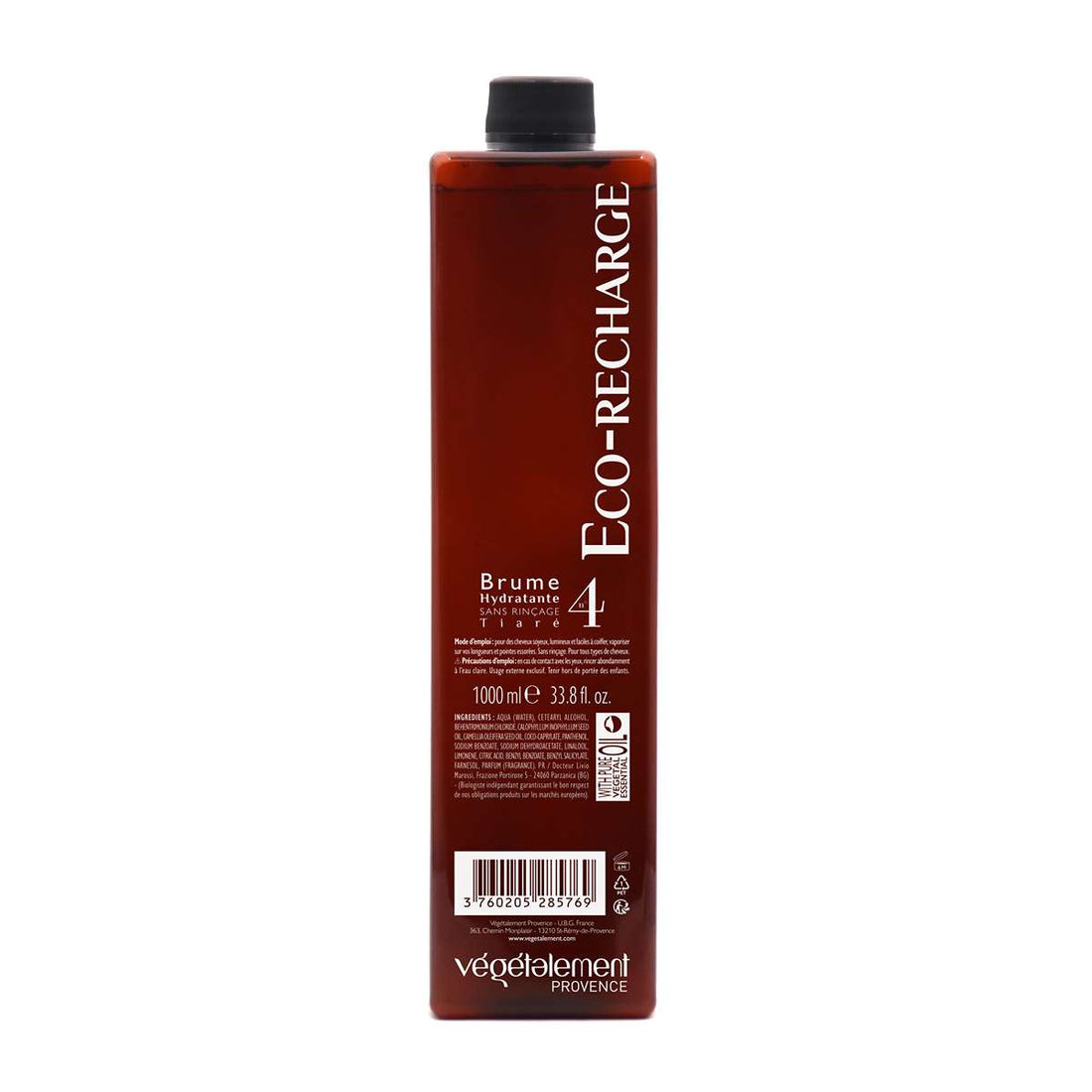 packshot de BRUME HIDRATANTEE SIN ACLARADO N°4 TIARE ECO RECARGA 1000 ML de Vegetalement